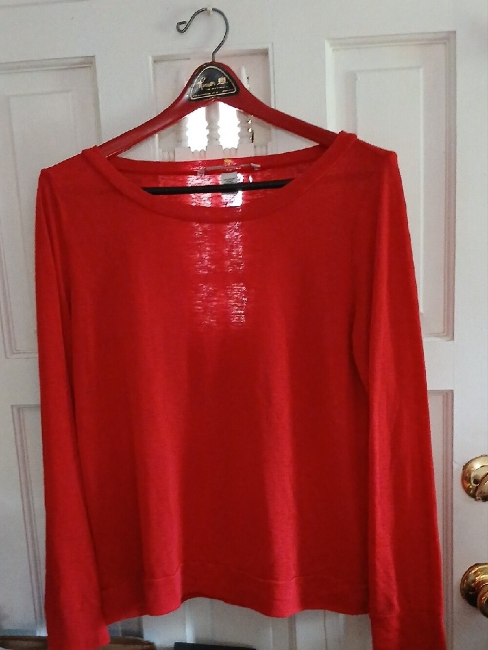 Victoria's Secret Red Long-Sleeve Crewneck Top - Picture 2 of 8